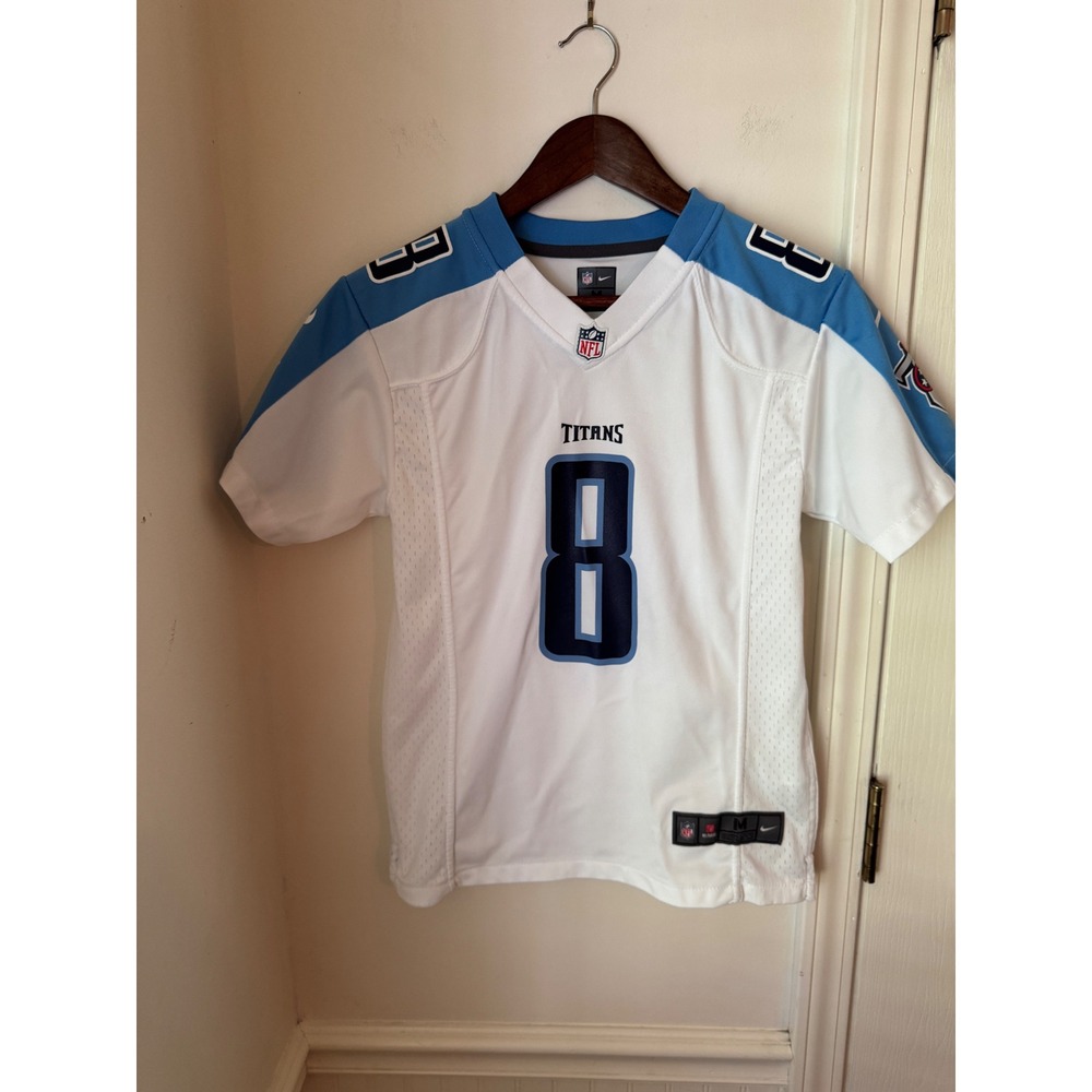 Nike‎ Tennessee Titans Marcus Mariota 8 Youth Jersey White Blue Medium 10-12